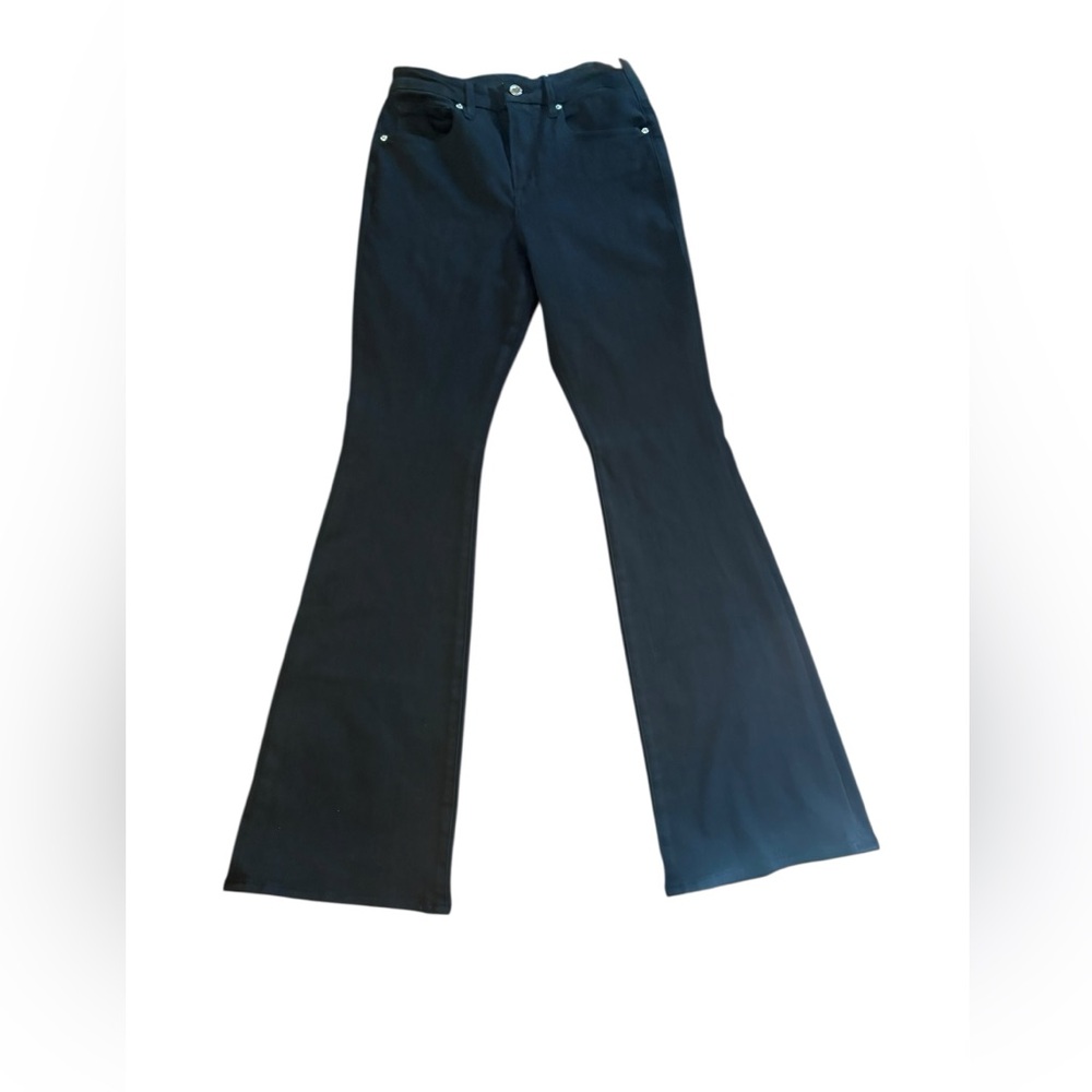 Good American Good Flare Black Jeans, size 10